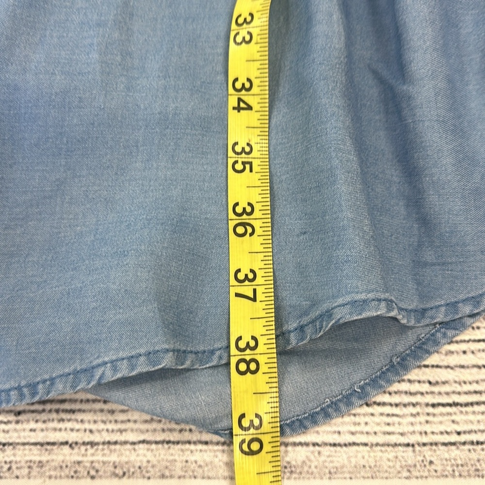 torrid Light Blue V-Neck Drawstring Shirt Dress - Picture 12 of 12